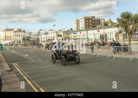 Bonham`s London to Brighton Annual Veteran Car Rally Stock Photo